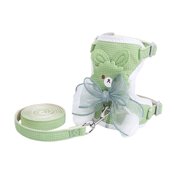 Escape Proof Cat Harness and Leash Set Adjustable Vest Style for Secure Outdoor Walking with Decorative Pendant