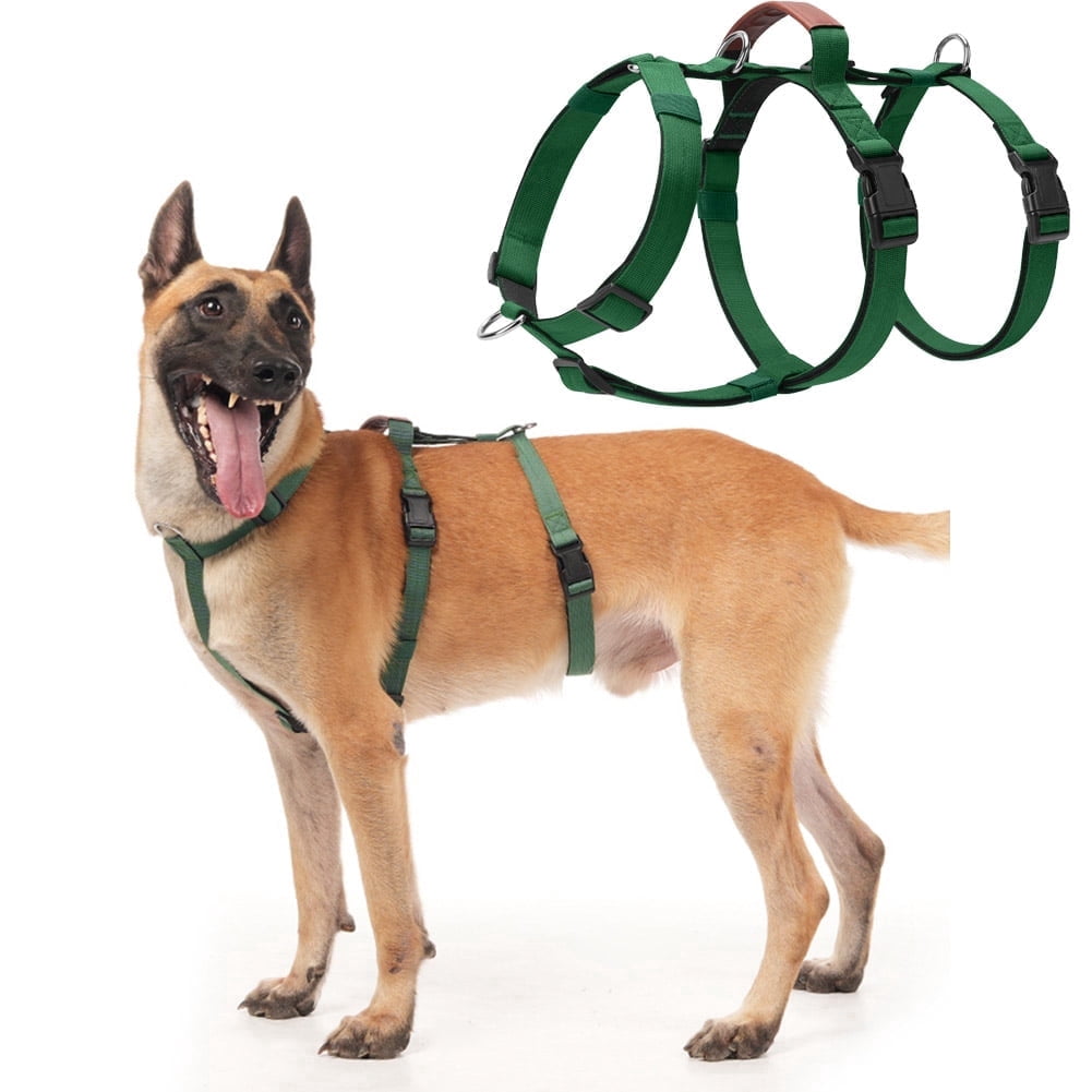 Escape Proof Dog Harness, No Pull Harness with Lift Handle, Adjustable Pet Vest with Front and Back Leash Clips for Medium Large Dogs Walking Hiking Training