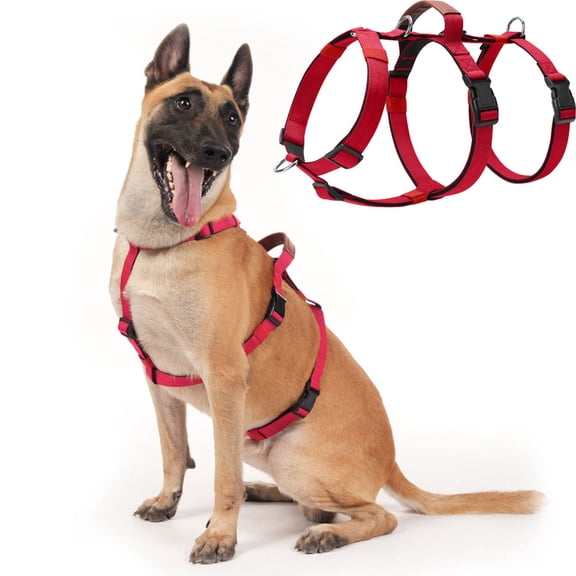 Escape Proof Dog Harness, No Pull Harness with Lift Handle, Adjustable Pet Vest with Front and Back Leash Clips for Medium Large Dogs Walking Hiking Training
