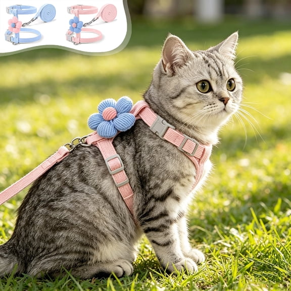 Escape Proof H Shape Adjustable Cat Harness for Small Dogs, Soft Breathable Polyester Pet Vest with Secure Buckle, Outdoor Walking Travel Safety Gear for Ragdoll Teddy, Topliu