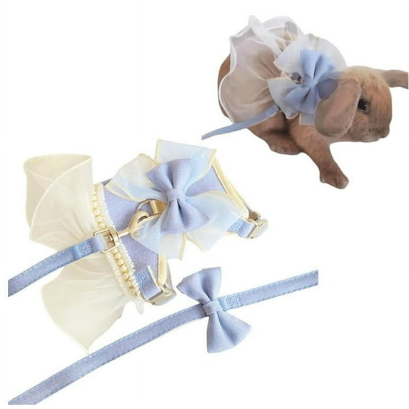Escape Proof Harness and Leash for Walking Cute Skirt Mesh Bunny Vest Outdoor Camping Hiking Training for Small Animals