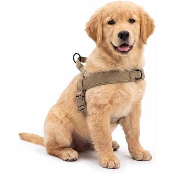 Escape Proof No Pull Tactical Dog Harness, Reflective Adjustable Vest With Handle, Front Clip & Sturdy D-Ring For Dog Walking And Training