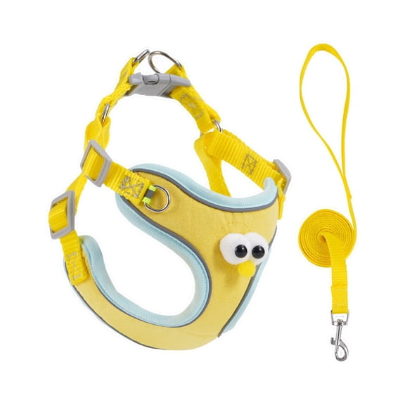 Escape Proof Pet Vest Leash Cartoon 3D Accessories Anti-Escape Chest Back Rope For Teddy Dog Outdoor Walking Gear, 1 Chest Harness + 1 Leash With Sizes 36-40/40-46/44-52/50-62Cm
