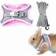 thumbnail image 1 of Escape Proof Rabbit Harness and Leash Set, Breathable Mesh Vest Harness with Reflective Strips for Bunny, Guinea Pig, Ferret, 1 of 9