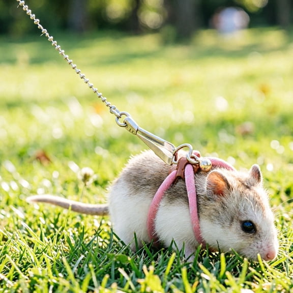 Escape-Proof Small Harness and Leash for Hamsters Gerbils and Mice Soft Adjustable Comfort Walking Gear for Indoor Outdoor Training