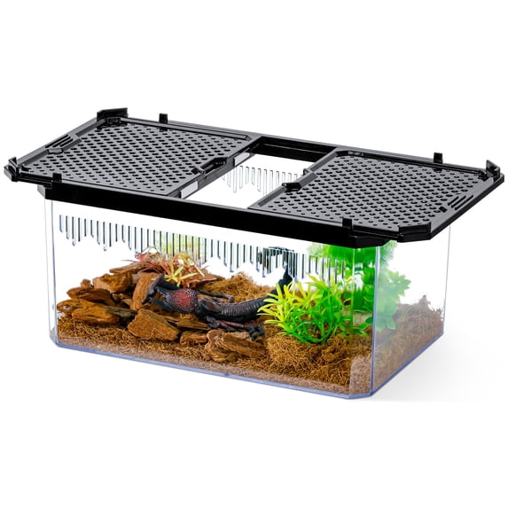 Insect Tank Escape-Resistant Reptile & Insect Habitat - Crystal View Tank with ...