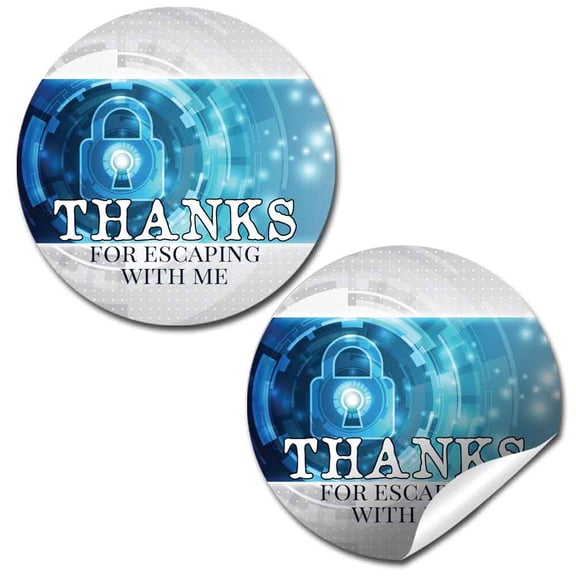 Escape Room Birthday Party Stickers 40 Pack 2" Round Circle Labels Party Favors, Goodie Bag Labels, Envelope Seals, Cupcake Toppers & Thank You Stickers by Amanda Creation