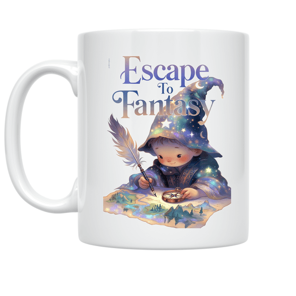 Escape To Fantasy Adventure Design - YA Fantasy Enthusiast - 11 oz Ceramic Coffee Mug
