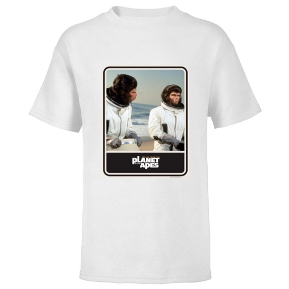 Escape from the Planet of the Apes 1971 Cornelius and Zira - Short Sleeve T-Shirt for Kids - Customized-White
