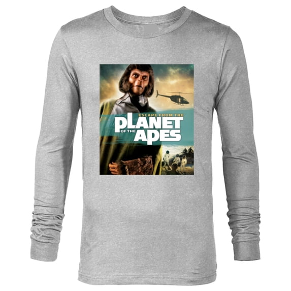 Escape from the Planet of the Apes 1971 Dr Zira Movie Poster - Long Sleeve T-Shirt for Men - Customized-Athletic Heather