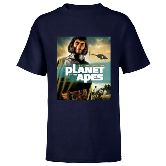 Escape from the Planet of the Apes 1971 Dr Zira Movie Poster - Short Sleeve T-Shirt for Kids - Customized-Navy
