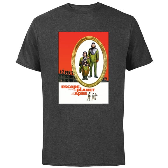 Escape from the Planet of the Apes 1971 Family Movie Poster - Short Sleeve Cotton T-Shirt for Adults - Customized-Charcoal Heather