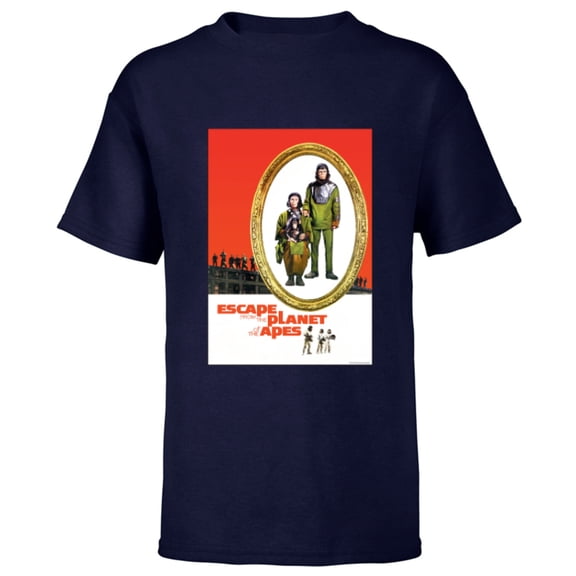 Escape from the Planet of the Apes 1971 Family Movie Poster - Short Sleeve T-Shirt for Kids - Customized-Navy