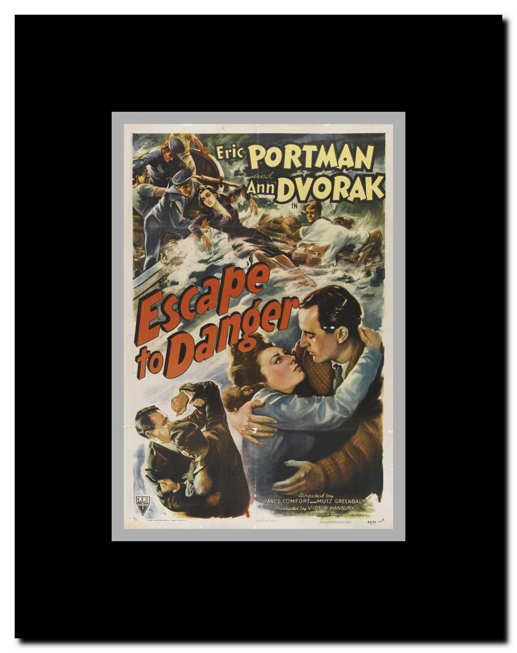 Escape to Danger Framed Movie Poster