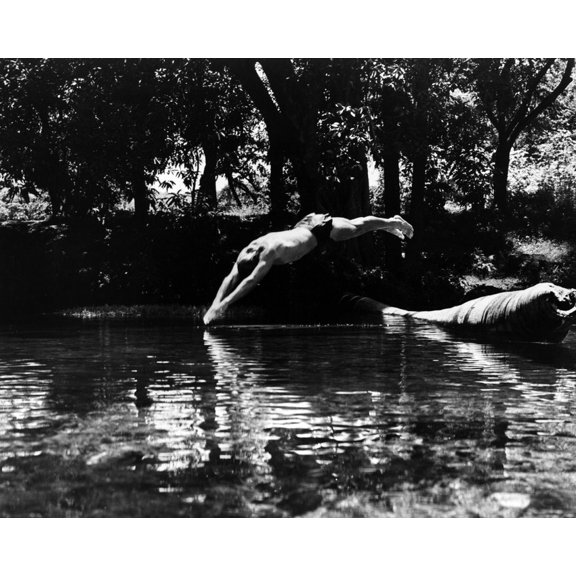 Escapes Featuring Johnny Weissmuller 24X36 Classic Hollywood Poster Diving Into River