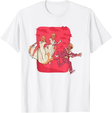 Escaping Groom Funny Wedding Escape Brides Cold Feet T-Shirt 