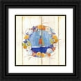 thumbnail image 1 of Escobedo, Mary  15x15 Black Ornate Wood Framed with Double Matting Museum Art Print Titled - Coastal Sailboat Wreath, 1 of 4