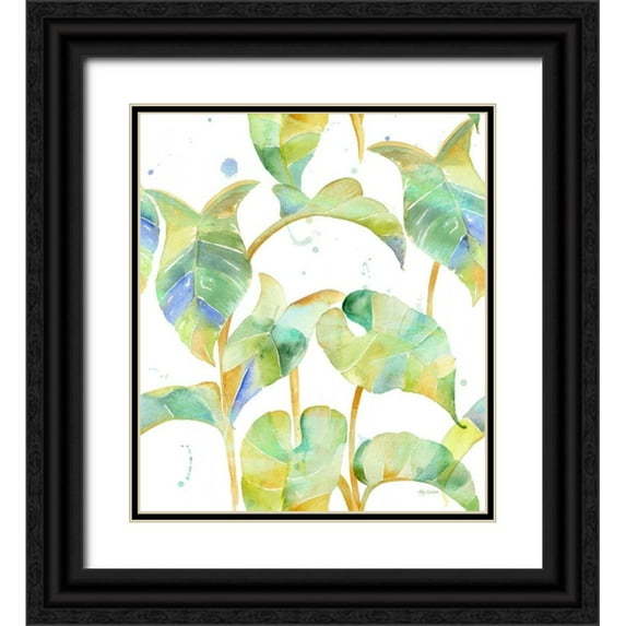 Escobedo, Mary 15x17 Black Ornate Wood Framed with Double Matting Museum Art Print Titled - Watercolour Tropical Pattern 2