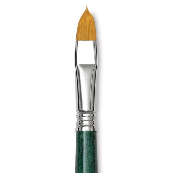 Escoda Barroco Toray Gold Synthetic Brush - Filbert "Cat's Tongue", Long Handle, Size 8
