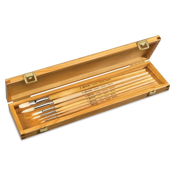 Escoda Chungking Bristle Brush - Set of 6, Round and Flat