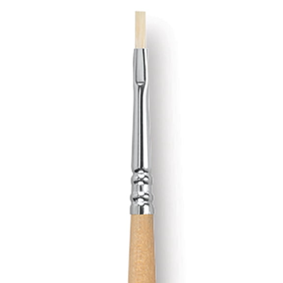 Escoda Clasico Chungking White Bristle Brush - Bright, Long Handle, Size 1
