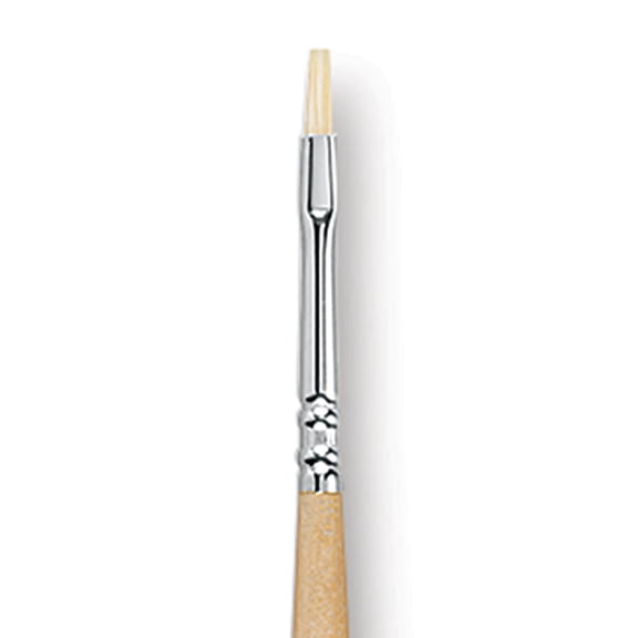 Escoda Clasico Chungking White Bristle Brush - Bright, Long Handle, Size 2