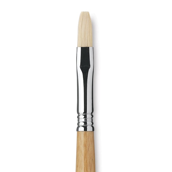 Escoda Clasico Chungking White Bristle Brush - Flat, Long Handle, Size 10