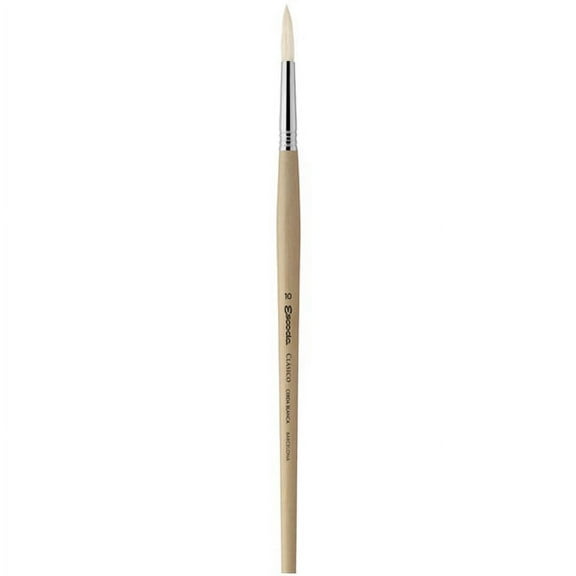 Escoda Clasico Chungking White Bristle Brush - Round, Long Handle, Size 16
