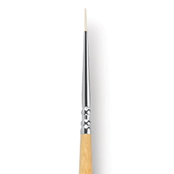 Escoda Clasico Chungking White Bristle Brush - Round, Long Handle, Size 3/0