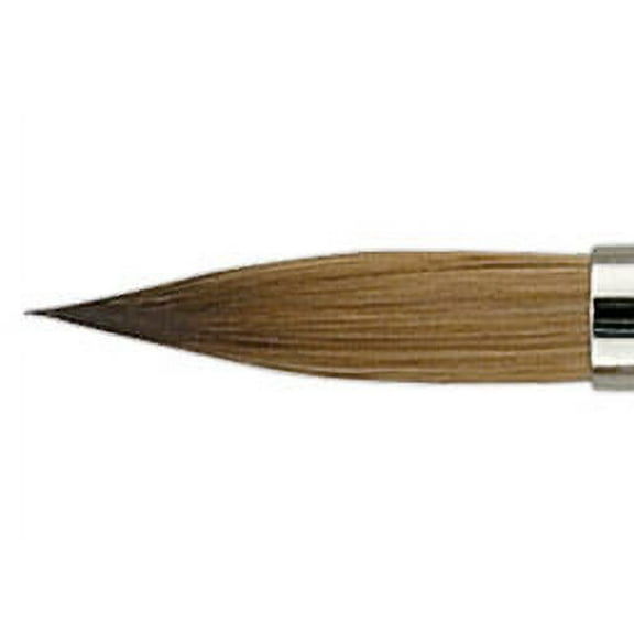 Escoda Optimo Kolinsky Sable Brush - Pointed Round, Long Handle, Size 4/0