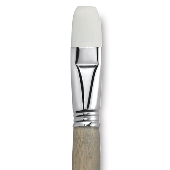 Escoda Perla Toray White Synthetic Brush - Bright, Long Handle, Size 22