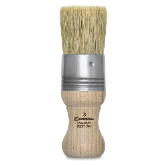 Escoda Restore Premium Brush - Flat Round, Size 8, Stubby Handle