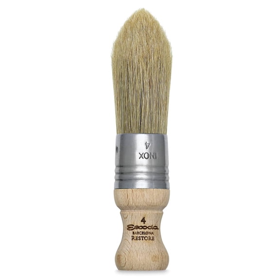Escoda Restore Premium Brush - Round Pointed, Size 4, Stubby Handle