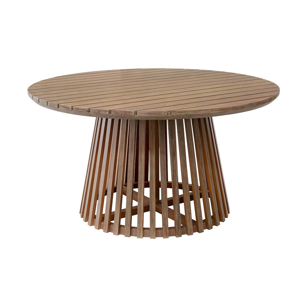 Escondido 55" Round Light Eucalyptus Outdoor Dining Table