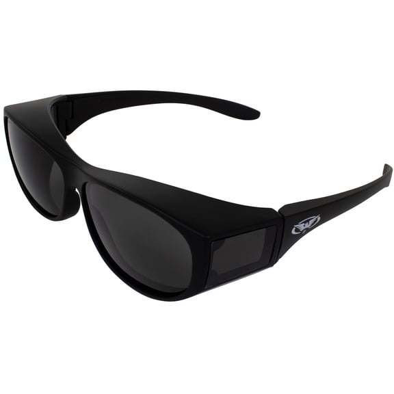 Escort Advanced System Safety Glasses Fits Over Most Eyewear - FREE Rubber EAR LOCKS and Microfiber Pouch! Black Frame