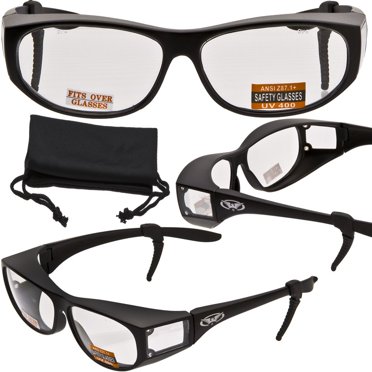 Global Vision Escort Safety Glasses – Red Frame, Clear Lens – Fits Over Most Eyewear