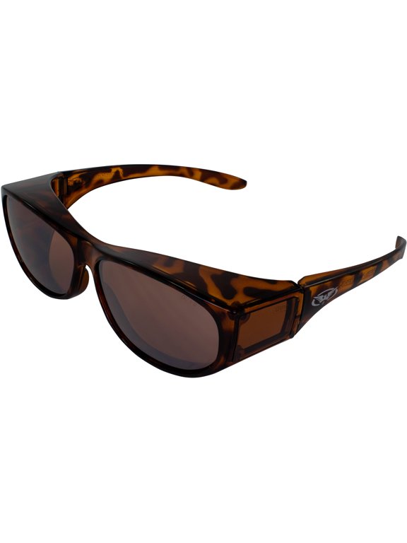 Escort Copper Driving Mirror Lens Safety Glasses Will Fit Over Most Eyewear w/Pouch