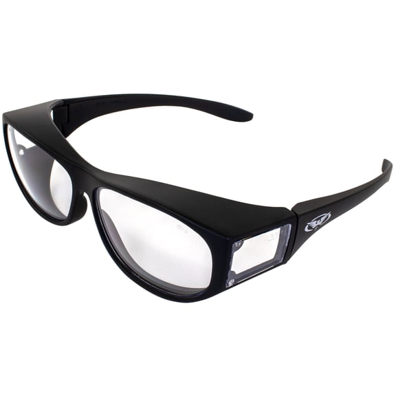 Global Vision Escort Polycarbonate Fitover Safety Glasses Black with Clear Lens