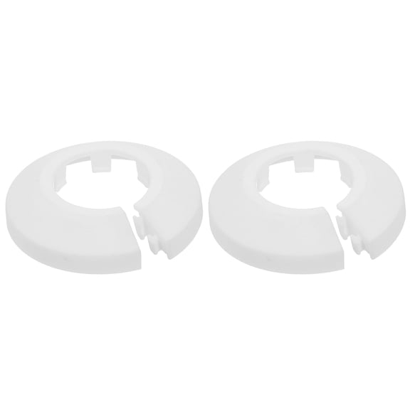 Escutcheon Plate, 2Pcs 25mm - Fit 0.98" Outer Diameter Split Pipe Flange Water Pipe Cover Collar Decoration, PP Plastic Plumbing Cover Plates (White)