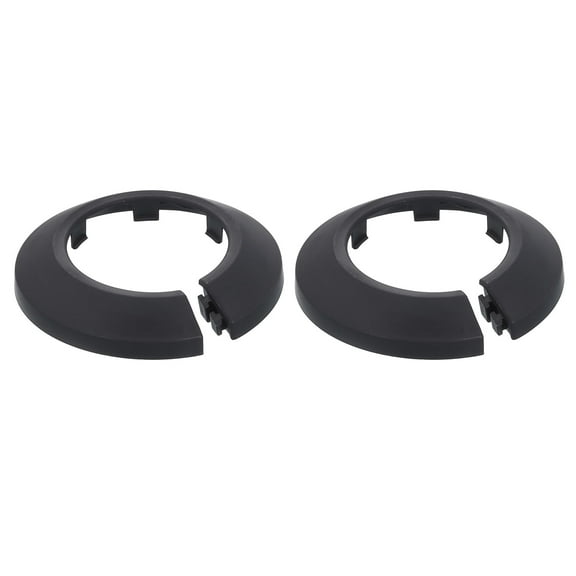 Escutcheon Plate, 2Pcs 43mm - Fit 1.66" Outer Diameter Split Pipe Flange Water Pipe Cover Collar Decoration, PP Plastic Plumbing Cover Plates (Black)