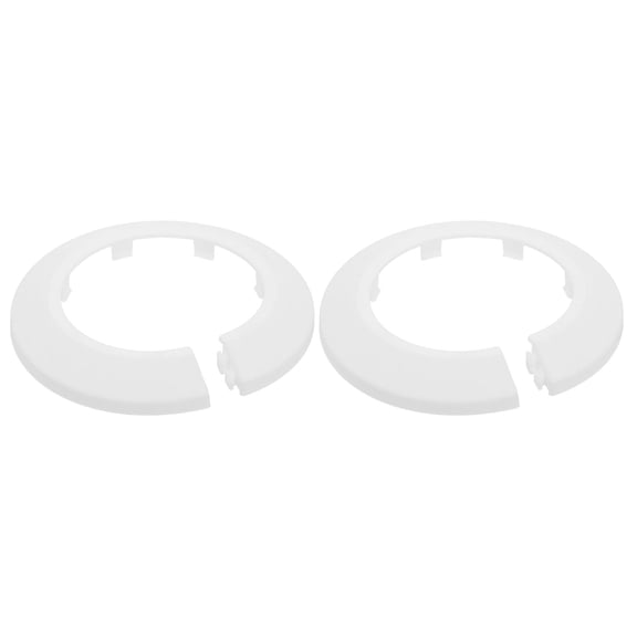 Escutcheon Plate, 2Pcs 63mm - Fit 2.37" Outer Diameter Split Pipe Flange Water Pipe Cover Collar Decoration, PP Plastic Plumbing Cover Plates (White)