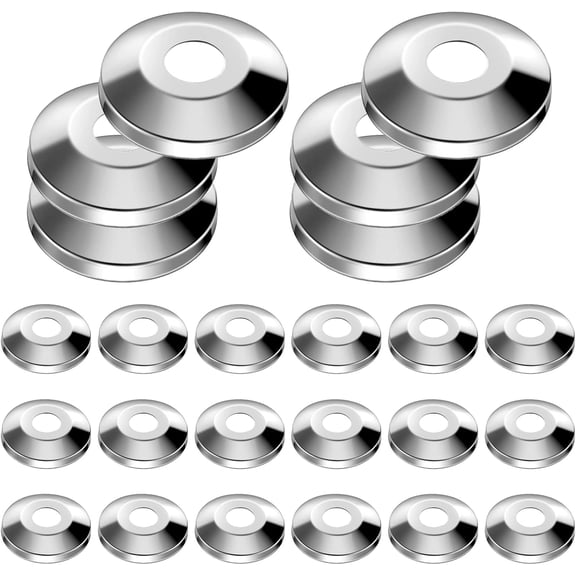 Escutcheon Plates Pipe Covers Chrome Plated 304 Stainless Steel for 1/2 Inch Copper PEX PVC Pipes 36 Pack