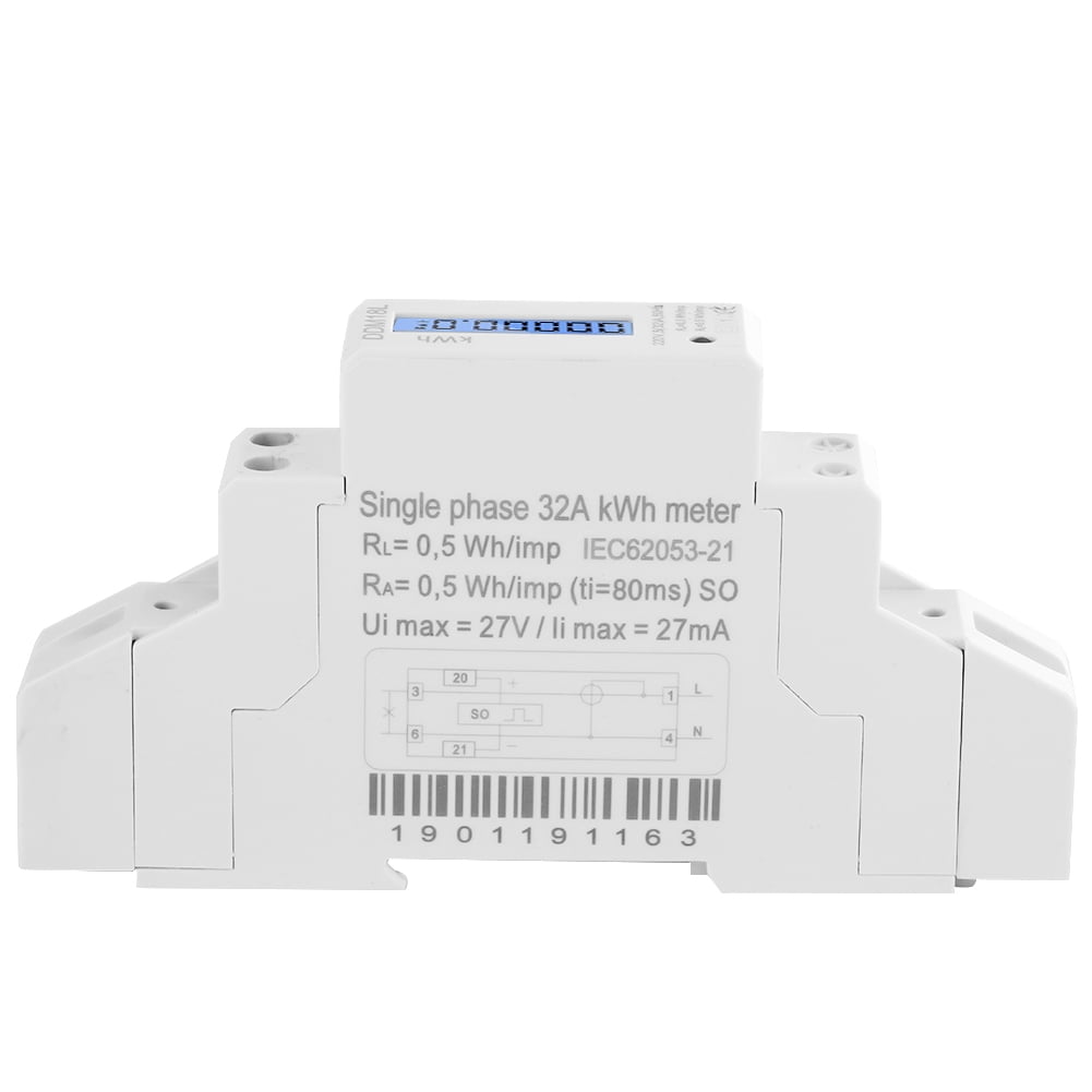 EseeAier 1P LCD Digital Display Single Phase Din Rail Electricity Power