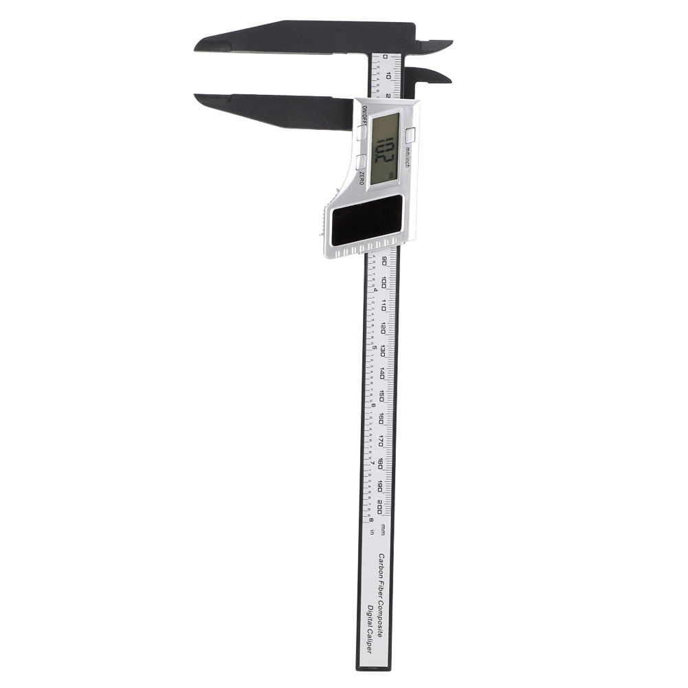 EseeAier 200mm Digital Caliper Solar Power Carbon Fiber Ruler with 75mm