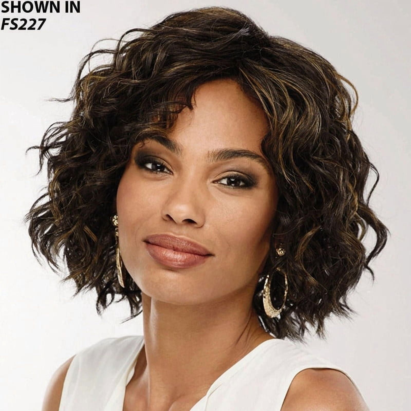 Esela Human Hair Blend Wig Luxurious Human Hair Blend for Versatile Styling Comfortable and Breathable Wig for All-Day Wear Perfect for Realistic Look (FS-227)