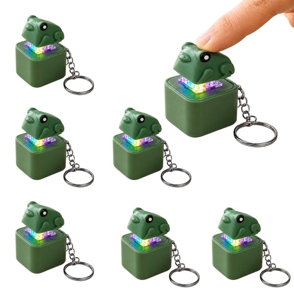 Eselic Clickfrog, Croaking Frog Keychain, Simulated Natural Sound Effects and Built-In Lighting, Portable Clip Design, Ergonomic Design Paired with a Sturdy Body, Compact Design for Easy Carrying