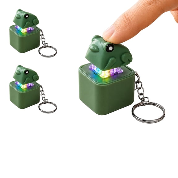 Eselic Clickfrog, Croaking Frog Keychain, Simulated Natural Sound Effects and Built-In Lighting, Portable Clip Design, Ergonomic Design Paired with a Sturdy Body, Compact Design for Easy Carrying