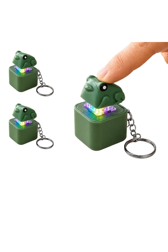 Eselic Clickfrog, Croaking Frog Keychain, Simulated Natural Sound Effects and Built-In Lighting, Portable Clip Design, Ergonomic Design Paired with a Sturdy Body, Compact Design for Easy Carrying