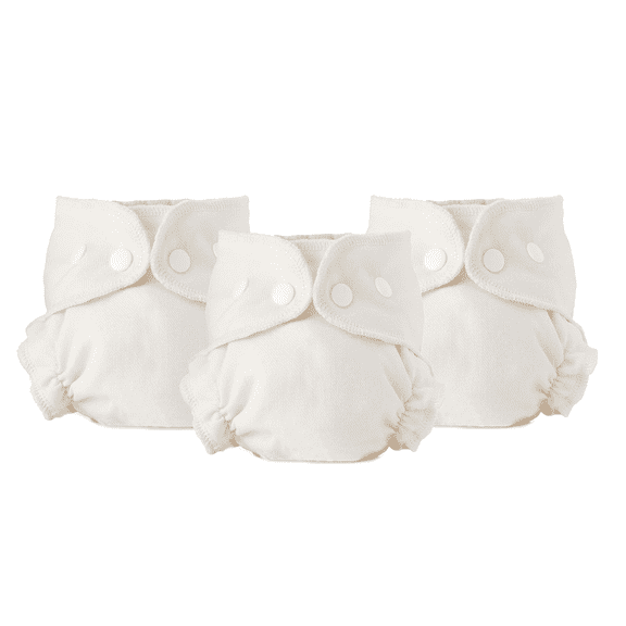 Esembly Cloth Diaper Inner - Organic Cotton Fitted Diaper- Soft, Ultra-Absorbant, Trim-Fitting Layer to Pair with Waterproof Outer for Blowout-Proof Diapering - 3-Pack, Size 1 (7-17lbs)