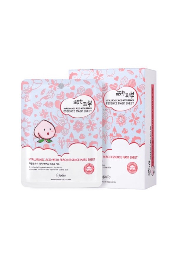 Hyaluronic Acid with Peach Essence Mask, 10 Sheets
